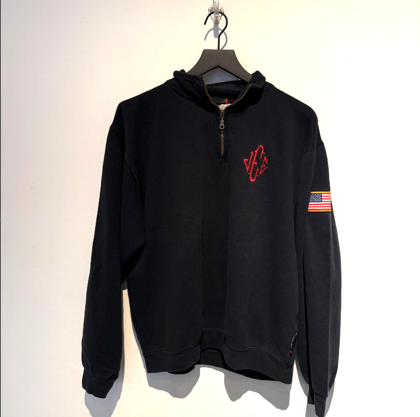 Custom Embroidered Jeffrey Epstein Port Authority Quarter Zip Navy Blue Jacket