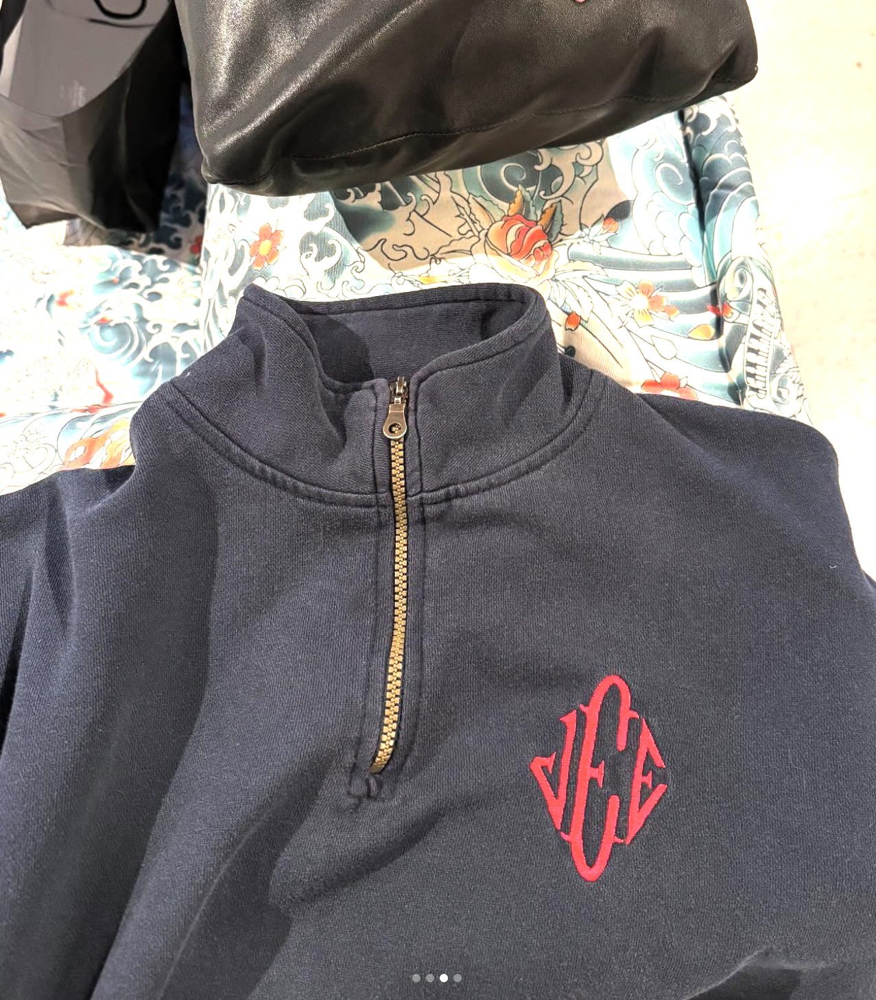Custom Embroidered Jeffrey Epstein Port Authority Quarter Zip Navy Blue Jacket
